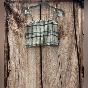 Plaid Beige Tank Top